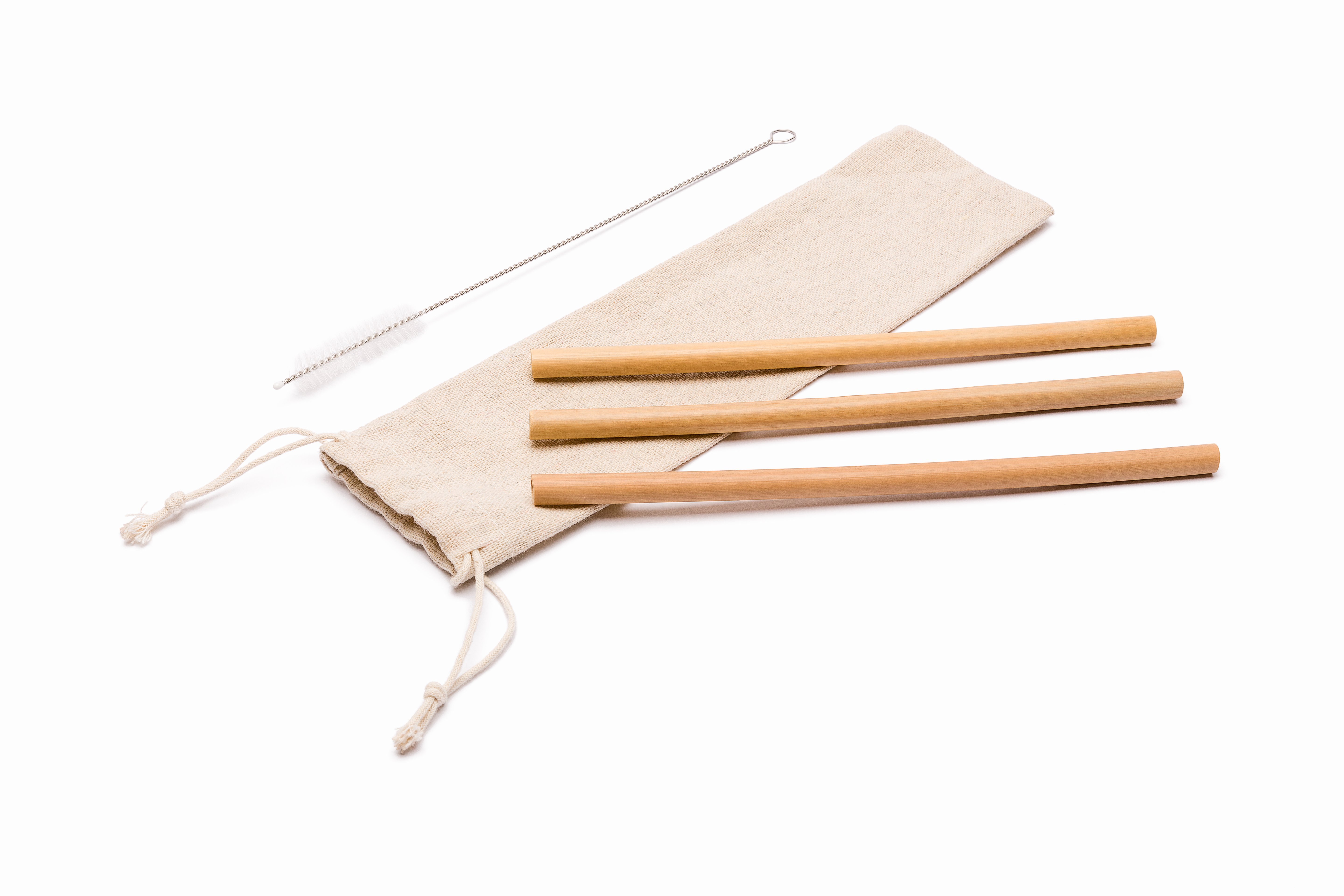 pajitas de bambu regalo bolsa